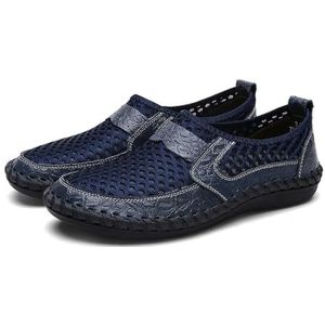 Men's Breathable Casual Mesh Loafers Slip On Walking Shoes Drving Moccasin Loafers For Men (Color : Blue, Size : EU 49)