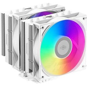 Luchtkoeler voor CPU RT620P, dubbele toren, 6 verwarmingsbuizen, intelligente PWM-temperatuurregeling, 12 cm ventilator zonder licht (RT620 ARGB W)