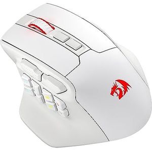 Redragon M811 PRO Draadloze MMO Gaming Muis, 15 Programmeerbare Knoppen, RGB Muis met Ergonomische Natuurlijke Grip, 10 Zijdelingse Macrotoetsen, Software ondersteunt DIY Keybinding en