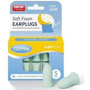 ZIIEVOE Ear Plugs-Gepatenteerde 5-laags Geluidsabsorberende Structuur+36dB Super Geluidsisolerende Deeltjes,Trage Terugvering en 0 Druk, Speciaal Ontworpen voor Zijslapers (Blauw, One size)