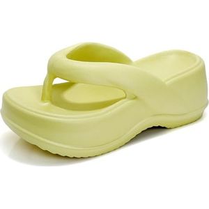 TGGOHIGH Slippers Beach And Seaside Women's Sandals And Slippers For Outdoor Wear In Summer, High-end Fashion, Thick-soled Angle Slippers-green-37-38