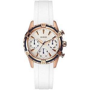 Guess Dames chronograaf kwarts horloge met siliconen armband W0562L1, wit-wit, band