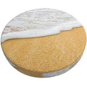 GRatka Hoes voor ronde kruk, barstoelhoes, Home bar, antislip zitkussen, 30,5 cm, zand met zeeschelpen