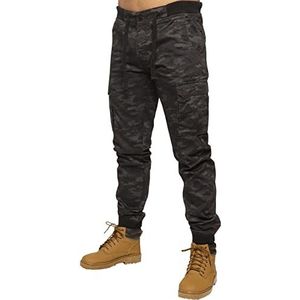 ﻿﻿989Zé ENZO Militaire gevechtsbroek voor heren Camouflage Cargo Camo Werkbroek Jeansbroek met manchetten EZ409 DONKER KHAKI 42W / 32L