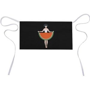 Watermeloen-rok dames taille schort met 3 zakken waterdichte server schort korte halve schorten slabbetje voor keuken restaurant