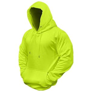 A2Z Mannen Fleece Capuchon Stoppen Capuchon - Plain Sweatshirt Neon Green XXL