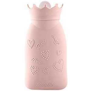 OIFAODAO, Heetwaterflessen Heetwaterzak Siliconen waterinjectie Heetwaterkruik Ideaal for pijnverlichting Met warm en koud water gevulde warmwaterkruik,Warmwaterkruik(Roze,M)