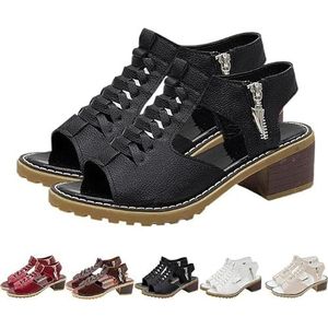 SIAMZYWV Libiyi Sandalen, zomerse ultra-comfortabele sleehak, Libiyi comfortabele orthopedische sandalen voor dames, Libiyi schoenen voor vrouwen, Zwart, 41.5 EU