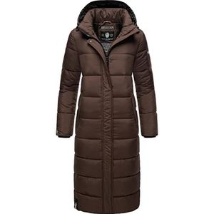 Navahoo Isalie winterjas voor dames, gewatteerde jas, oversized met capuchon, XS - XXL, Dark Choco., XL