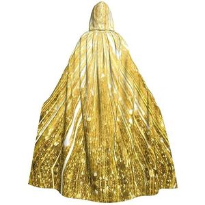 SSIMOO Gouden Bling betoverende cape met capuchon voor volwassenen voor Halloween en feestkostuums - modieuze damesgewaden, capes