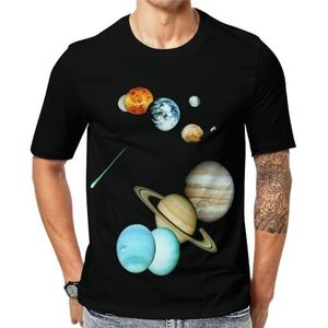 Planets And Comets T-shirt met korte mouwen voor heren, grafisch T-shirt met ronde hals, casual T-shirt, tops, 2XL