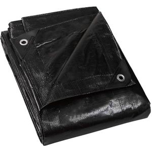 GUARD SHIELD Afdekzeil, met inslagringen, waterdicht, 3 m x 5 m, zwart, multifunctioneel polyester-zeil, 120 g/m², zeildoek, beschermend zeil, multifunctioneel, scheurvast, uv-gestabiliseerd