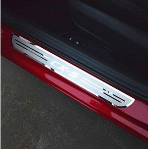4 Stks Auto Instaplijsten Scuff Plate, Voor Mazda CX-5 2017-2021, RVS Beschermstrips, Antislip Anti-kras Exterieur Decoratie Accessoires