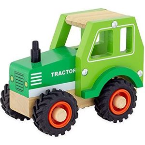 Tractor van hout, groen
