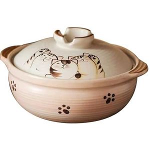 Stoofpot Braadpan Gerechten, Braadpan Banko Aardewerk Klei Pot for Shabu, Japanse Donabe Keramische Hot Pot for Stomen Sudderen Langzaam Stoven,2L (Size : 2.8L)