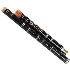 Zwarte prachtige Chinese bamboefluit met buislichaam, traditioneel muziekinstrument (Color : E)