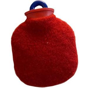 Warmwaterkruik met deksel, 300 ml warmwaterzak voor warm en koud kompres, handvoetwarmer voor winter-rood