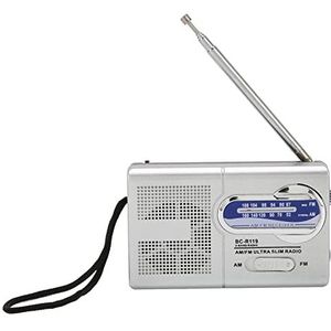 Draagbare FM-radio, Mini Multifunctionele Ingebouwde Luidspreker AM FM-transistorradio met Hoofdtelefoonaansluiting, Draagbare FM-zakradio Muziekspeler