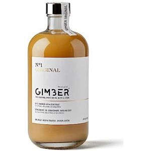 GIMBER Biologisch gemberconcentraat, 500 ml, alcoholvrije biologische drank van gember, citroen en kruiden, premium gemberessence