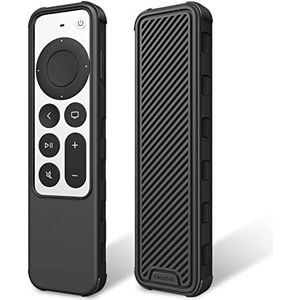 FINTIE Beschermhoes compatibel met Apple TV Siri Remote 2022/2021 – lichte en antislip beschermhoes, schokbestendig, siliconen beschermhoes, zwart