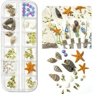 1 doos onregelmatige schelp nagelbedels natuurlijke abalone-schelp nagelkunst vlokken 3D decor plakjes kleine grind ontwerp vlokken steen-PH183