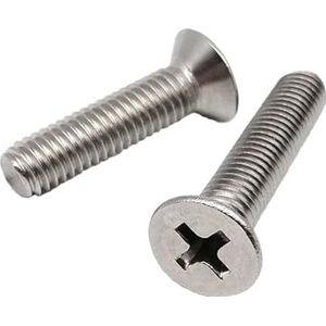 Roestvrij stalen schroeven, Verpakking van 50 kruiskopschroeven met verzonken kop, zwart en roestvrij staal M1.2-M4(304 stainless steel,M3#40mm)