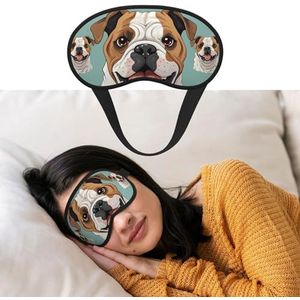 Zacht slaapmasker, comfortabel, verduisterend oogmasker met verstelbare riem, grappige Engelse bulldog, oogschaduwhoes voor vrouwen en mannen, diepe rust, reizen, werk, thuis