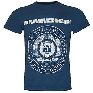 Rammstein Heren T-shirt ""EST. 1994"", Officieel Band Merchandise Fan Shirt Navy met witte print aan de voorkant, navy, M
