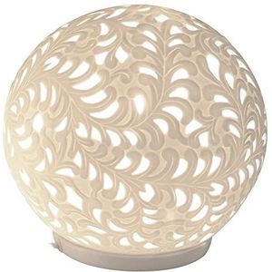 Formano Porseleinen lamp bal harmonie romantiek tafellamp bedlampje nachtlampje sfeerlamp wit 24cm