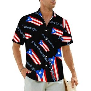 Bid voor Puerto Rico herenhemden korte mouwen strandshirt Hawaiiaans shirt casual zomer T-shirt 2XL