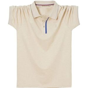 Heren Zomer Borduurwerk Polo's Shirts Heren Casual Korte Mouw Shirts Mannelijke Kleding T- Shirt Tops, Kaki, L