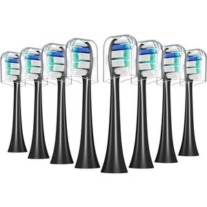 REDTRON - Vervangende Opzetborstels - Zwart - 8 Pak - Compatibel met Philips Sonicare