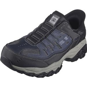 Skechers Men's Hands Free Slip-ins Cankton-Faison St Industrial Shoe, Navy/Grey, 9.5