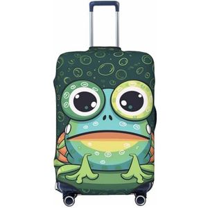 GFLFMXZW Reisbagage Cover Big Eyed Kikker Koffer Covers voor Bagage Mode Koffer Protector Past 18-32 inch Bagage, Zwart, Medium