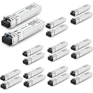 10G SFP+BIDI Transceiver, 10GBASE-BIDI SFP+1270nm / 1330nm 20km Transceiver Module MINI GBIC voor Cisco SFP-10G-BX20U-I SFP-10G-BX20D-I Meraki Ubiquiti D-Link Netgear - 10 paar