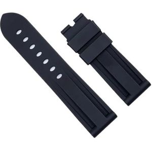dayeer Voor Panerai 22/24mm rubberen horlogeband vervangende accessoires waterdichte siliconen band (Color : Black, Size : 24mm)
