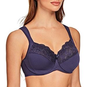 MELENECA Dames Ongewatteerde Beugel Flora Kanten Grote Borsten Dagelijks volle-cup-beha Blauw 90E