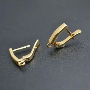 Nikkelvrij Anti-roest Real Gold Plating Metalen oorbelhaken Dames Sieraden Maken Componenten 30pieces-DSC26-5379-gold