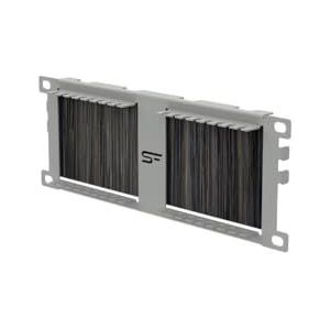 Stalflex kabeldoorvoer met borstelstrip 10 inch 2U - Montage in serverbehuizing gemaakt van robuust metaal - Voor netwerkbehuizingen en kabelbeheer