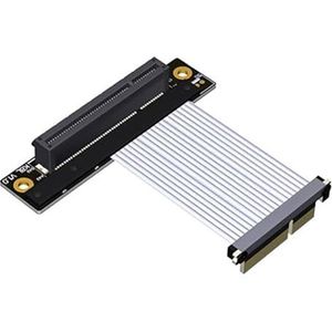 JMT PCle 4.0 X8 naar x4 Verlengkabel 1U Verlengkabel 64G/BPS PCIe 4.0 8X 4X gen4 Hoge Snelheid Stabiele 90 Graden Adapterkabel (25 cm, K28SL-TL)