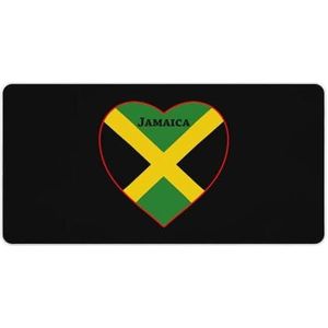 Jamaica Vlag Hart Mode Bureau Muismat Antislip Gaming Muismat Accessoires Decor 30x60cm