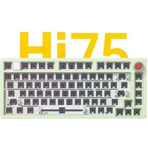 QPSJXN Mechanisch RGB-toetsenbord gemonteerd op de afdichting (Green-RGB Light)