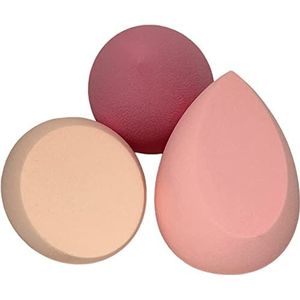 LUTTMANN® Make-up sponsset, 3-delige set (1 x 3 stuks), beauty-foundation, blender, zacht sponsje, droog en nat te gebruiken, latexvrij en wasbaar