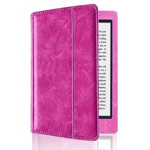 Flip Case Geschikt for Kobo Glo 6 Inch Ereader ebooks Model N613 PU lederen beschermhoes (Color : Rose red)