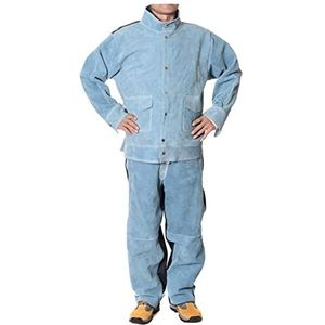 Stiksels laspak anti-scalding thermische isolatie beschermende kleding set lasser overalls, solderende pak(Blue,XX-Large)
