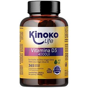 Vitamine D3 4000 IE | 365 Capsules | Natuurlijke Vitamine D Cholecalcipherol met Extra Vergine Olijfolie | Ondersteunt de gewrichten en verbetert de calciumopname | Verhoogt uw weerstand