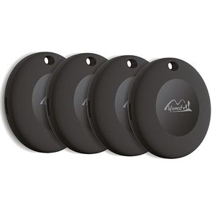 LIFEMATE - Life Tag - Bluetooth Tracker - Zwart - 4-Pack voor Apple
