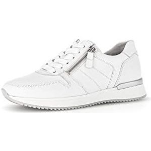 Gabor Low-Top sneakers voor dames, lage schoenen, uitneembaar voetbed, beste pasvorm, Wit 21, 37 EU