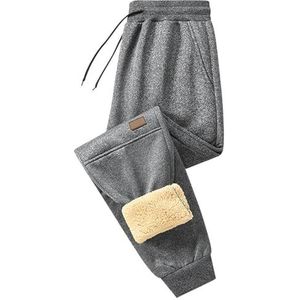 Thermische Broek Heren Winter Katoenen Fleece Broek Warme Leggings Plus Fluwelen Elastische Broek Met Trekkoord Toelopende Joggingbroek Dikke Sportbroek Vrijetijdsbroek(Gray,3XL)