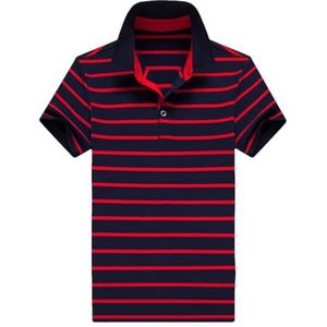 Dvbfufv Mannen Outdoor Casual T-Shirt Mannen Mode Ademend Gestreept Korte Mouw Polos Shirt Mannen Shirt, Rood, XL